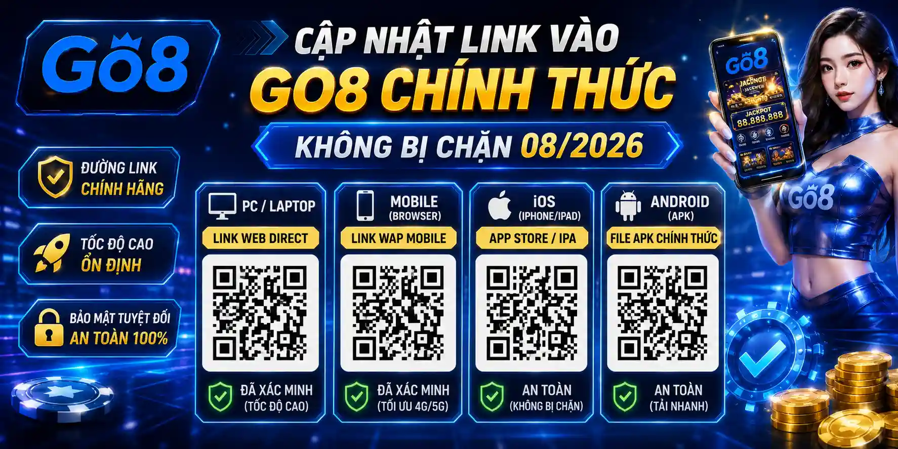 GO8 16 Cập Nhật Link Vào GO8 Chính Thức Không Bị Chặn 08/2026